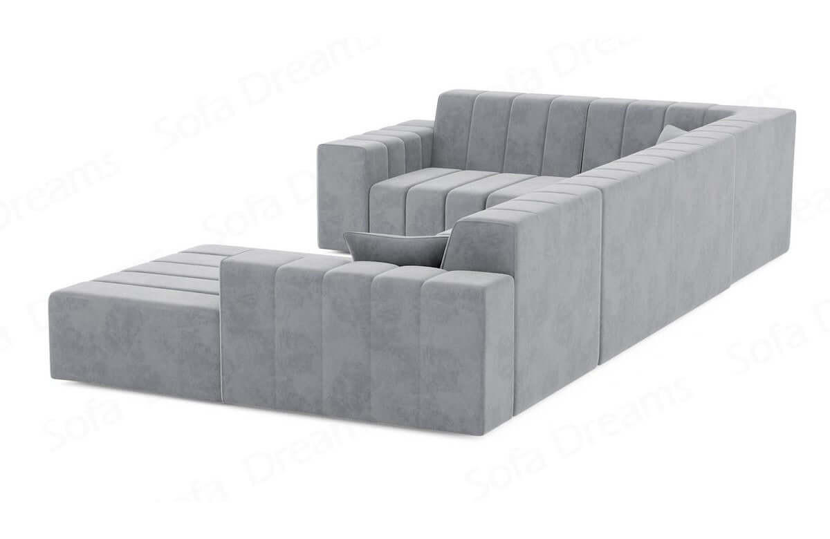 WOHNLANDSCHAFT Astra Hellgrau Samtstoff - Hellgrau, Kunststoff (326/73/186cm)