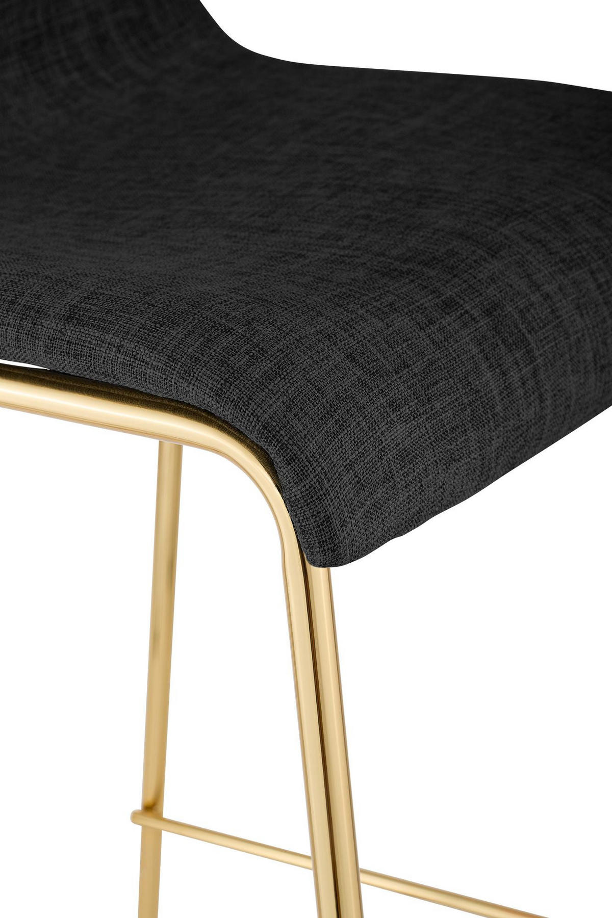 BARHOCKER Stoff Dunkelgrau - Dunkelgrau/Goldfarben, Textil/Metall (43/100/48cm) - CLP