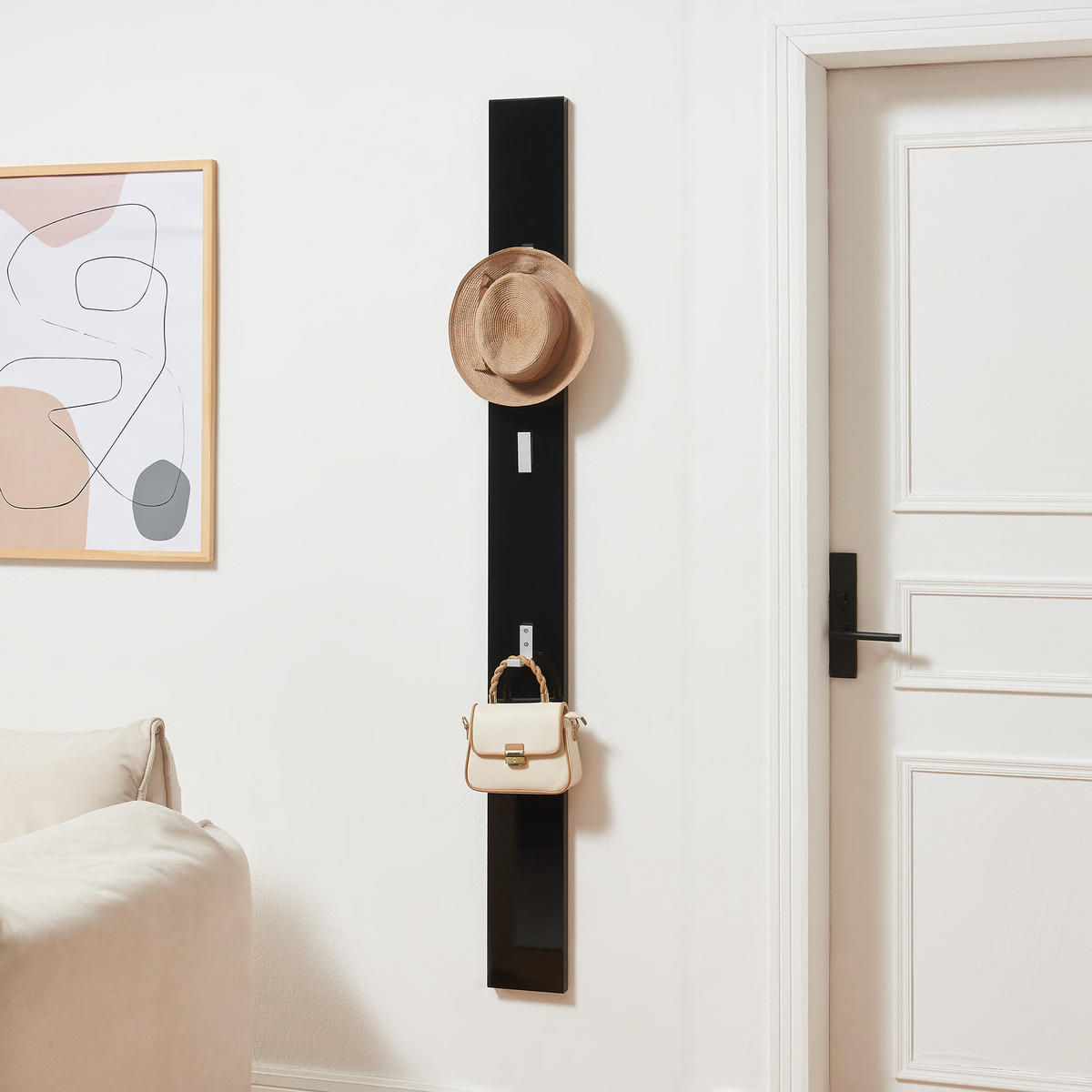 HAKENLEISTE Hansnes - Schwarz, Holzwerkstoff/Metall (15/165/3cm) - [en.casa]