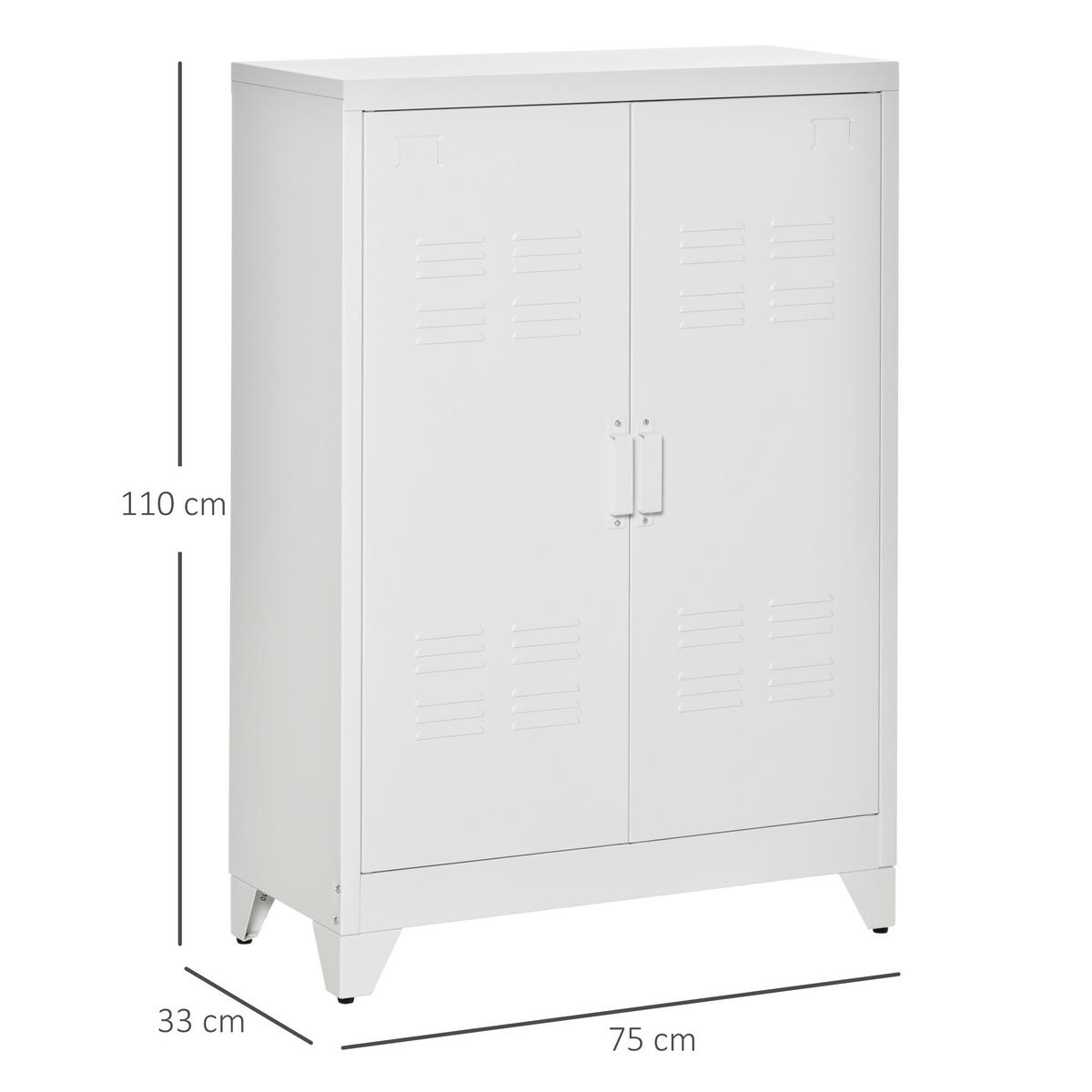 AKTENSCHRANK Metall Weiß - Weiß, Metall (33/110/75cm) - HOMCOM