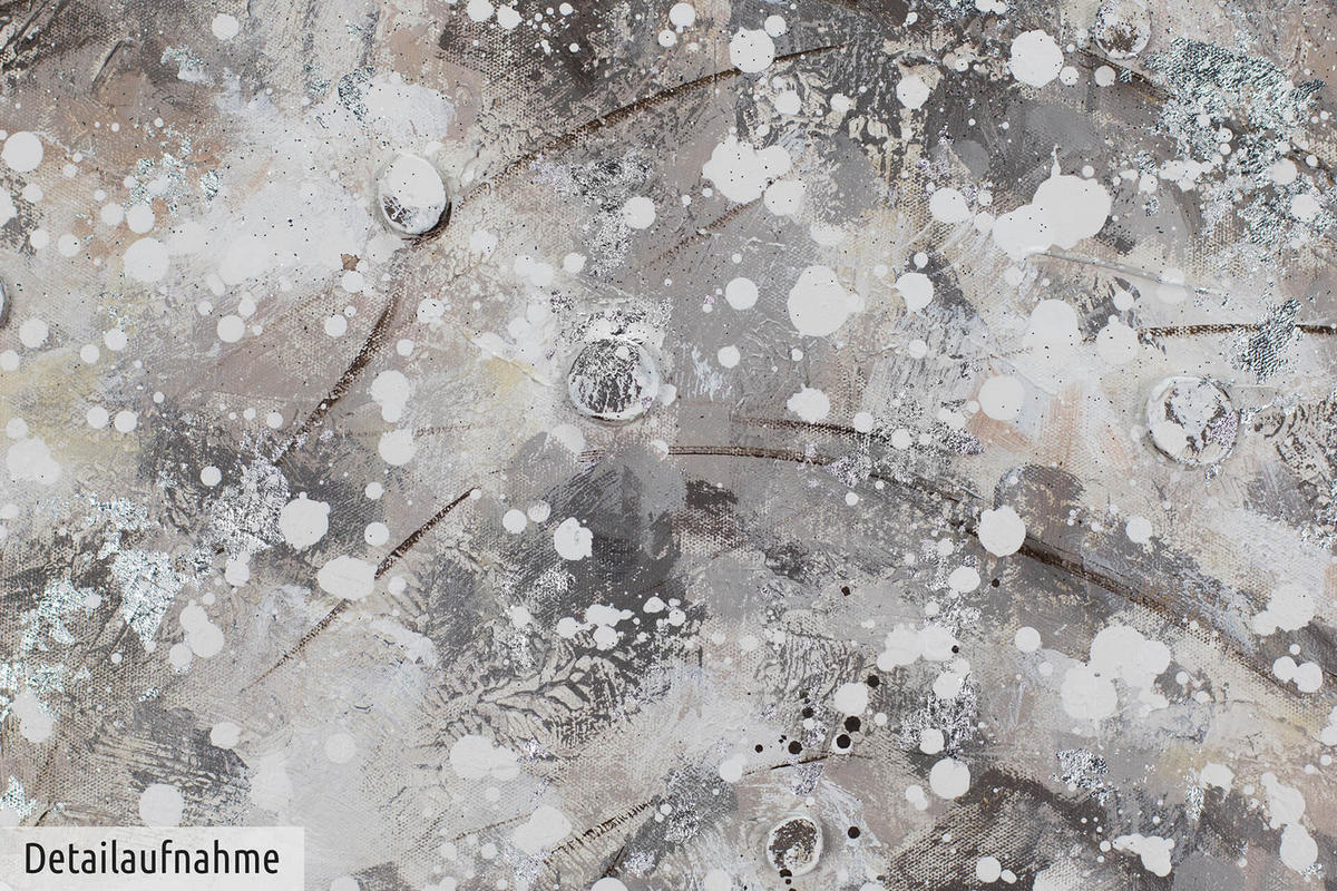 ACRYLBILD HANDGEMALT 120/60 cm - Weiß/Grau, Holz/Textil (120/60cm) - KUNSTLOFT
