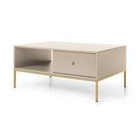TISCH Beigefarben Monako Goldener Rahmen Mit Metallgestell - Beige, Holzwerkstoff (1/68/46.2cm) - Sepro Meble