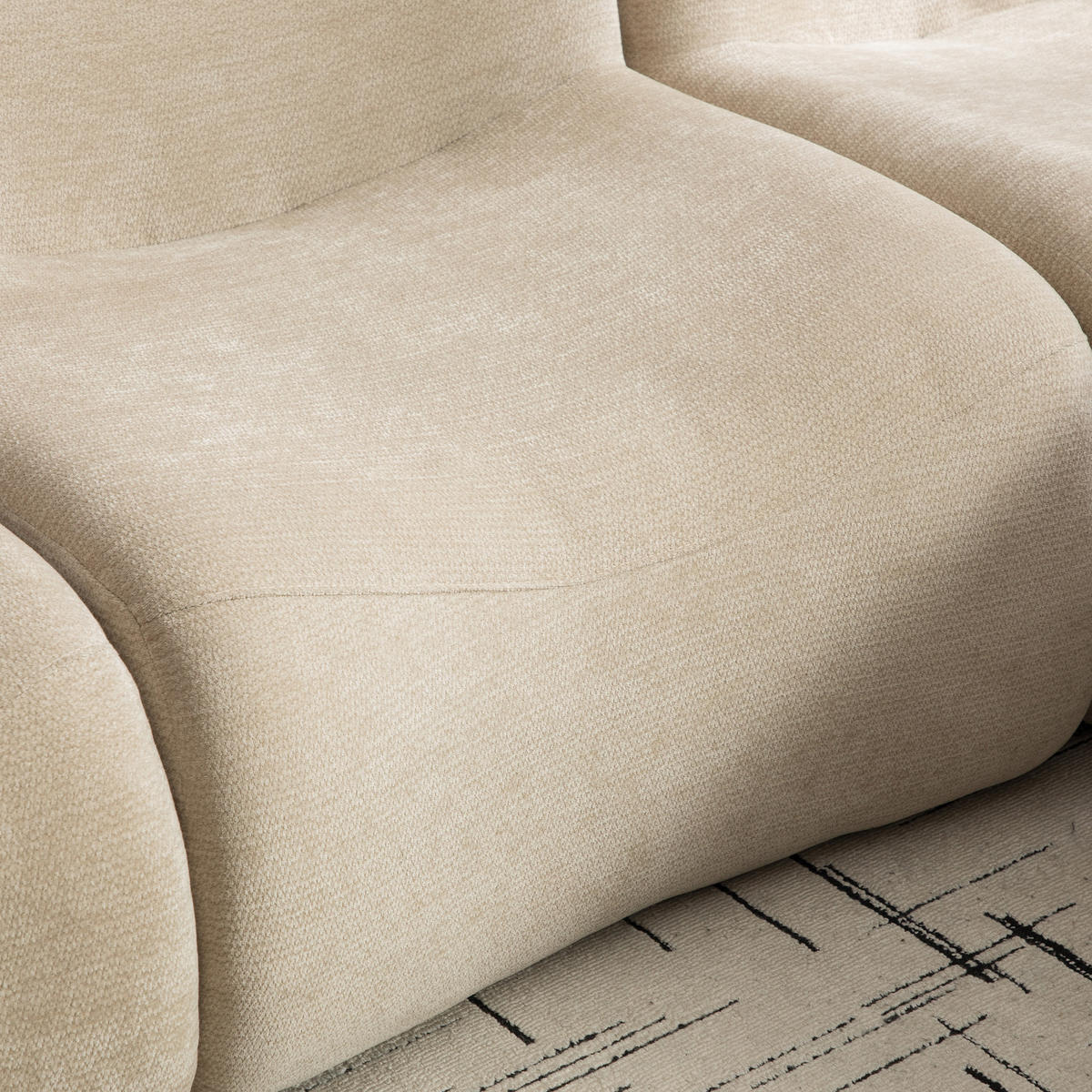 ECKSOFA Chenille Light Khaki ohne Montage - Hellbraun, Textil (284.5/181cm) - WISHDOR
