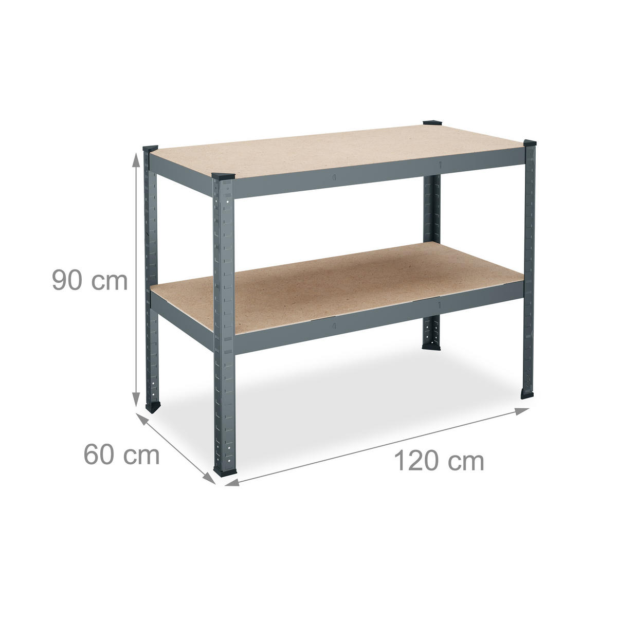 WERKBANK - Multicolor, Holzwerkstoff/Metall (120/90/60cm) - Relaxdays
