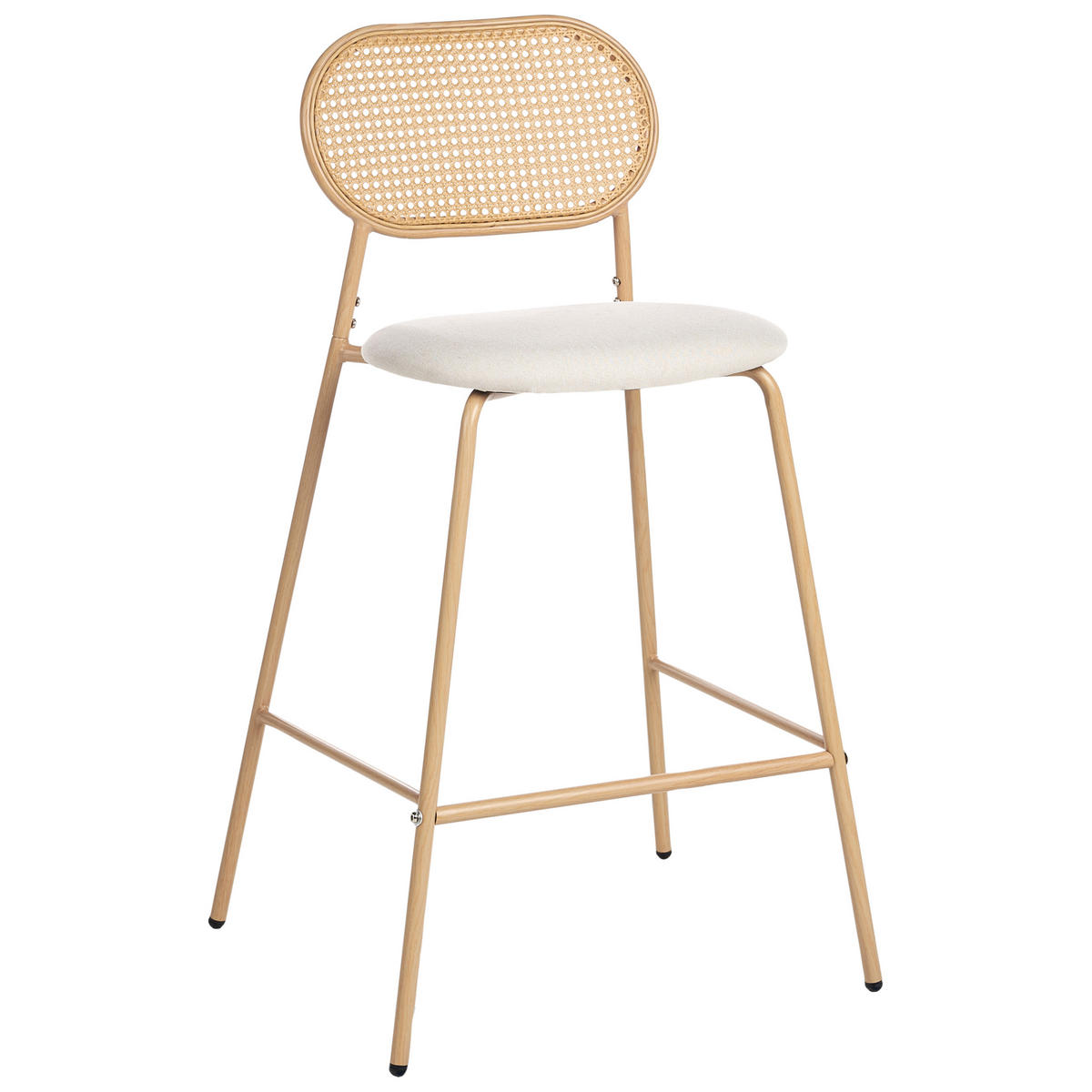 BARSTUHL 2er-Set Hellbraun Adaver - Beige, Metall (57/102/52cm) - Beliani