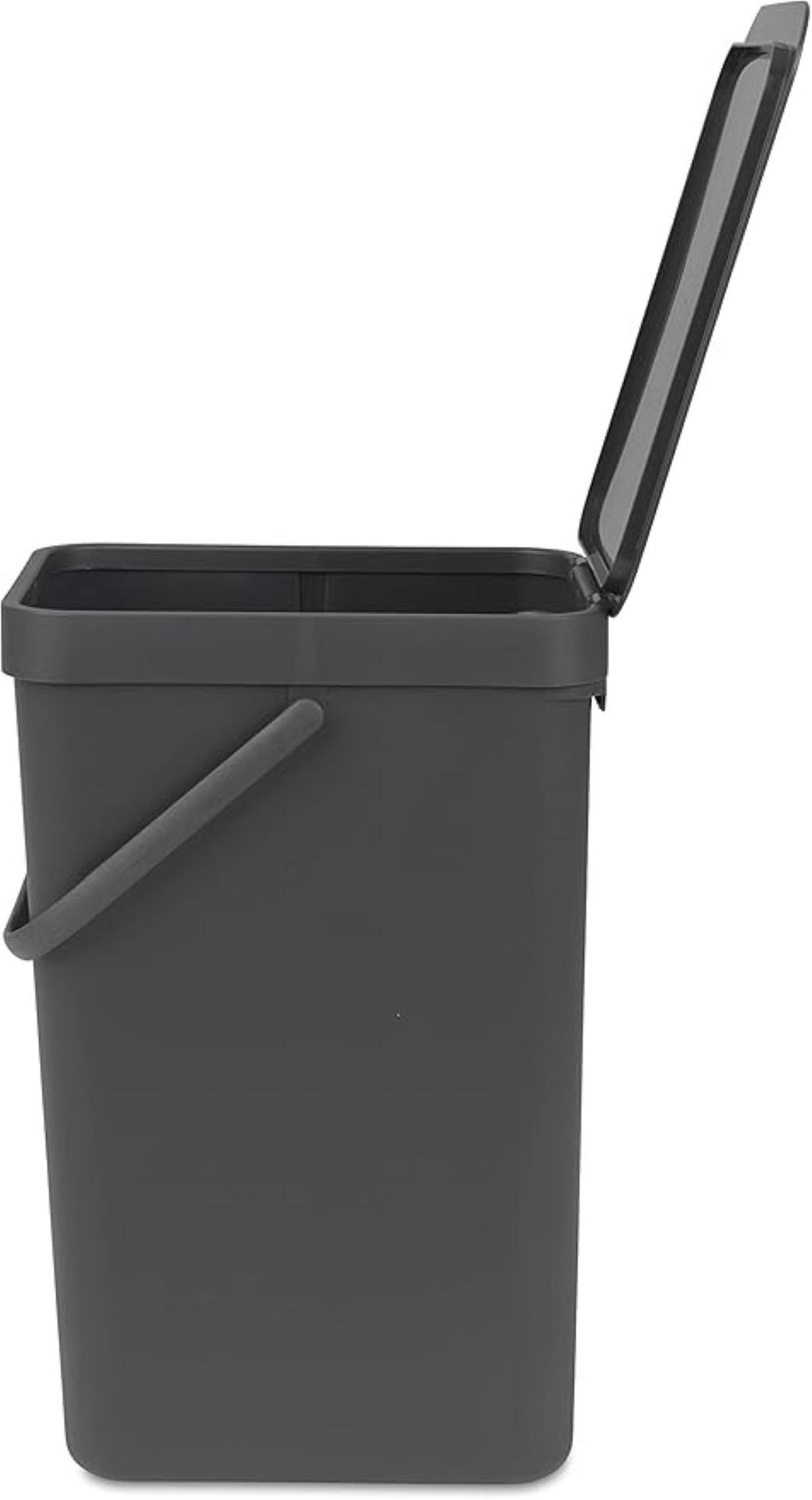 MÜLLEIMER Mit Stay Open Deckel 16 Liter 40 x 27,9 x 22 cm Kunststoff Dunkelgrau - Grau, Kunststoff (27.9/40/22cm) - PROREGAL