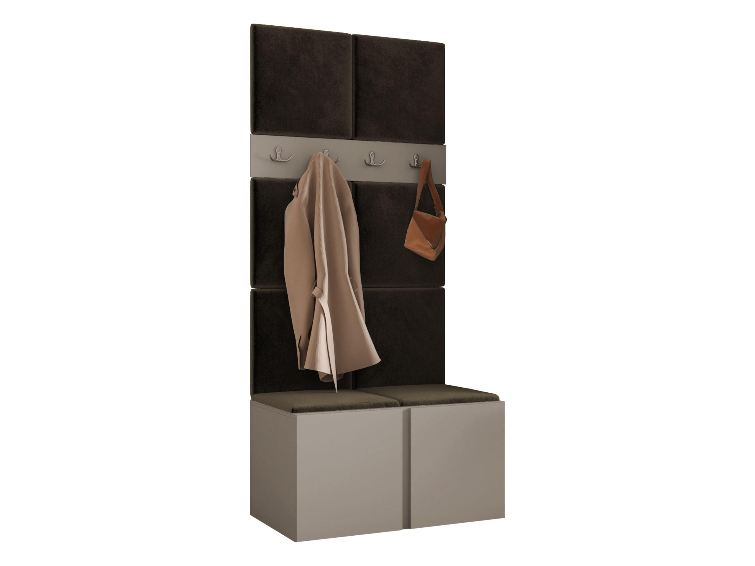 MOBILIER PENTRU HOL Orion IV - maro/cașmir, material plastic/compozit lemnos (84/186/46cm) - MIRJAN24