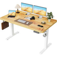 SCHREIBTISCH Höhenverstellbar 140 x 80 cm Hellbraun - Braun, Holz (140/80/75cm)