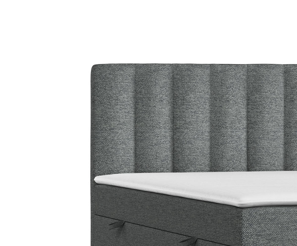 BOXBETT Novento Anthrazit 180/200 cm mit Matratze und Topper - Anthrazit/Schwarz, Holz/Holzwerkstoff (180/200cm) - Maison de Reve