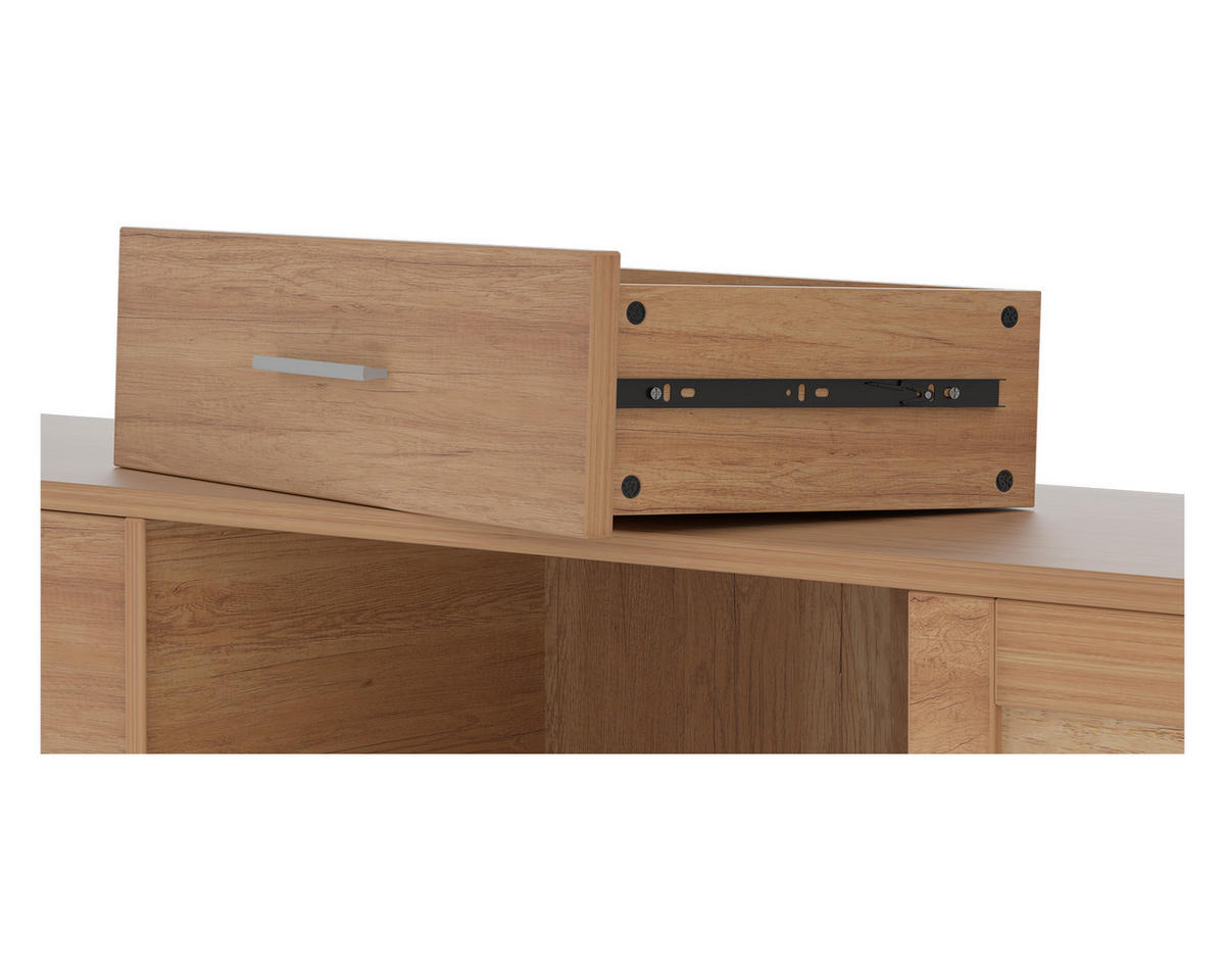 TV-SCHRANK in 160/45/35 cm - Naturfarben, Holzwerkstoff (160/45/35cm) - HOMAVO
