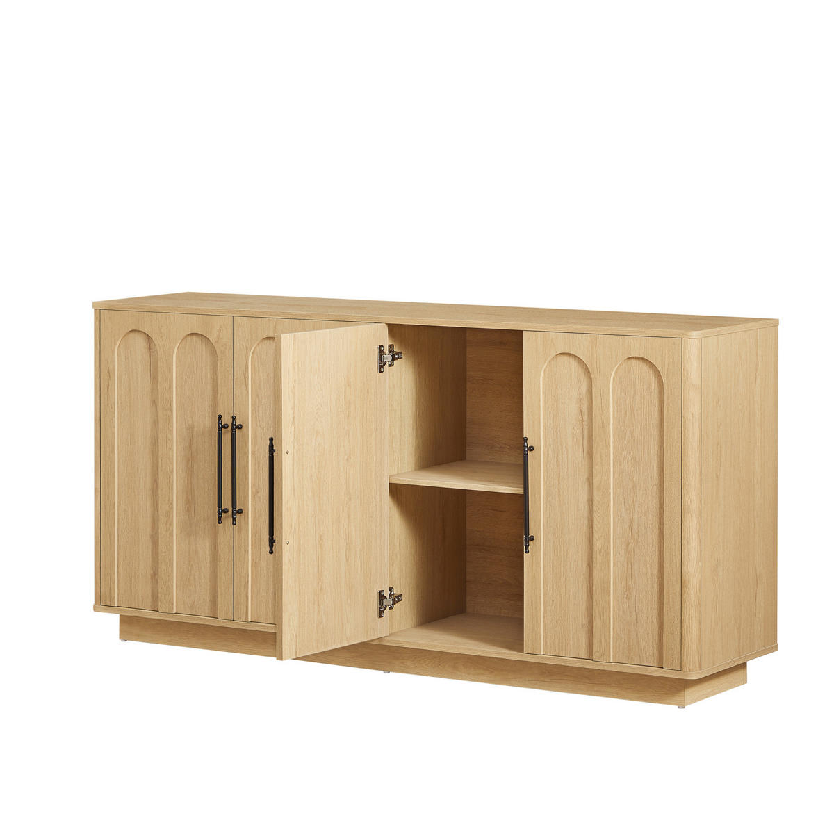 KOMODA 160/40/80 cm boje hrasta od MDF-a s tihim zatvaranjem i zaštitom od prevrtanja - boje hrasta, drvni materijal (160/80/40cm) - OKWISH