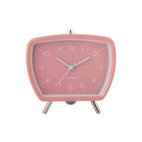 WECKER Candy Circus Retro 14.6/14.6/14.1 cm - Pink, Metall (14.6/14.1/14.6cm) - Karlsson