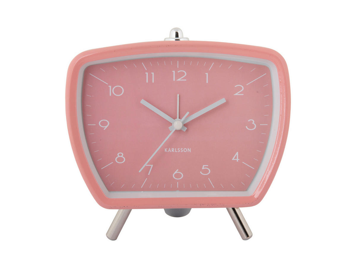 WECKER Candy Circus Retro 14.6/14.6/14.1 cm - Pink, Metall (14.6/14.1/14.6cm) - Karlsson