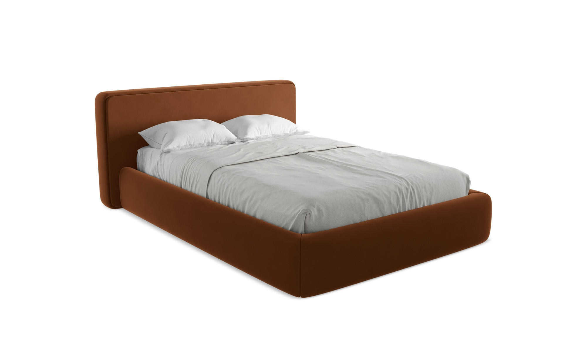 POLSTERBETT mit Bettkasten und Lattenrost 180x225 Orange - Terracotta/Schwarz, Kunststoff/Textil (140/200cm) - Makamii