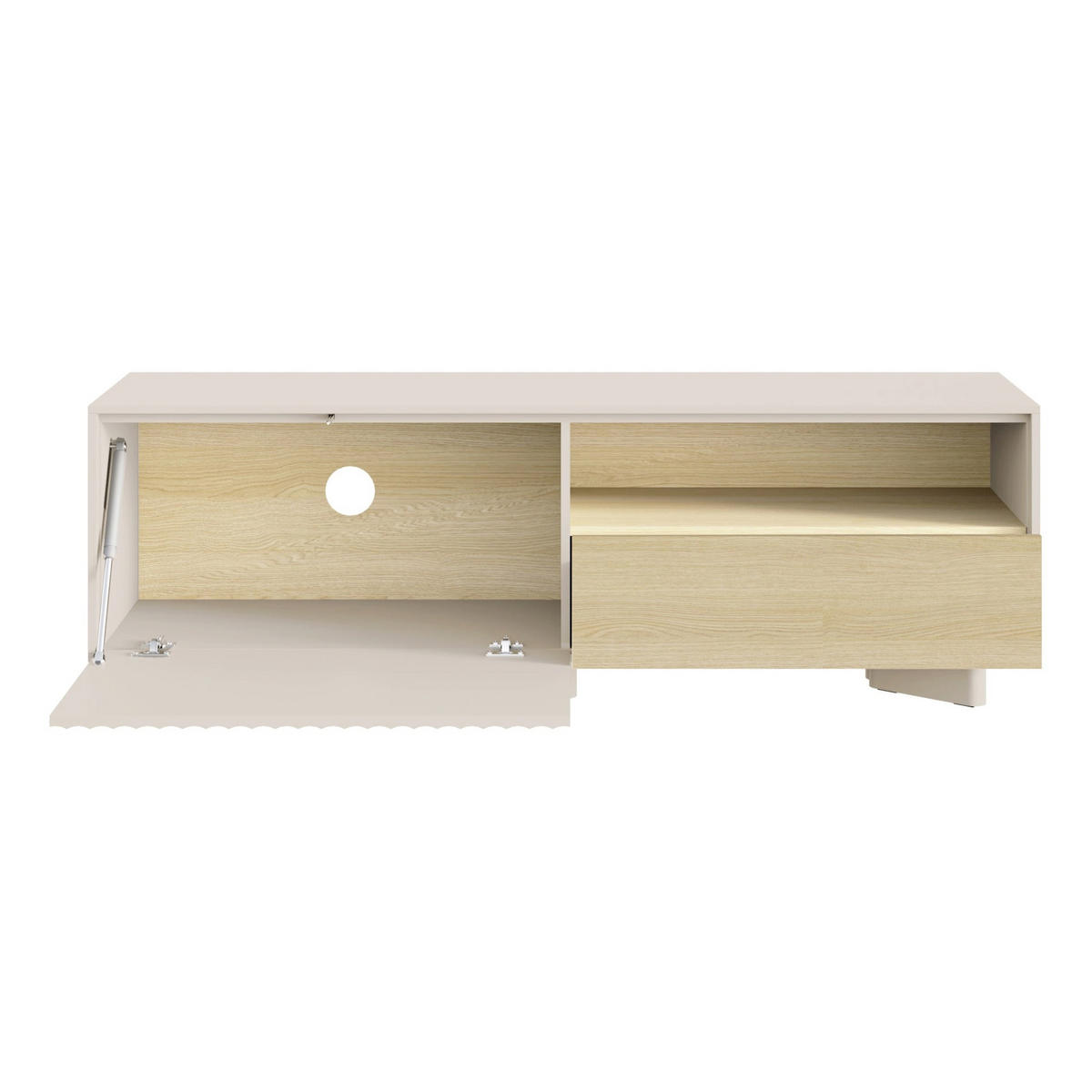 TV stolek Distria Kašmírově šedý 140/46/35 cm - béžová/šedohnědá, kompozitní dřevo (175/46/35cm) - Selsey