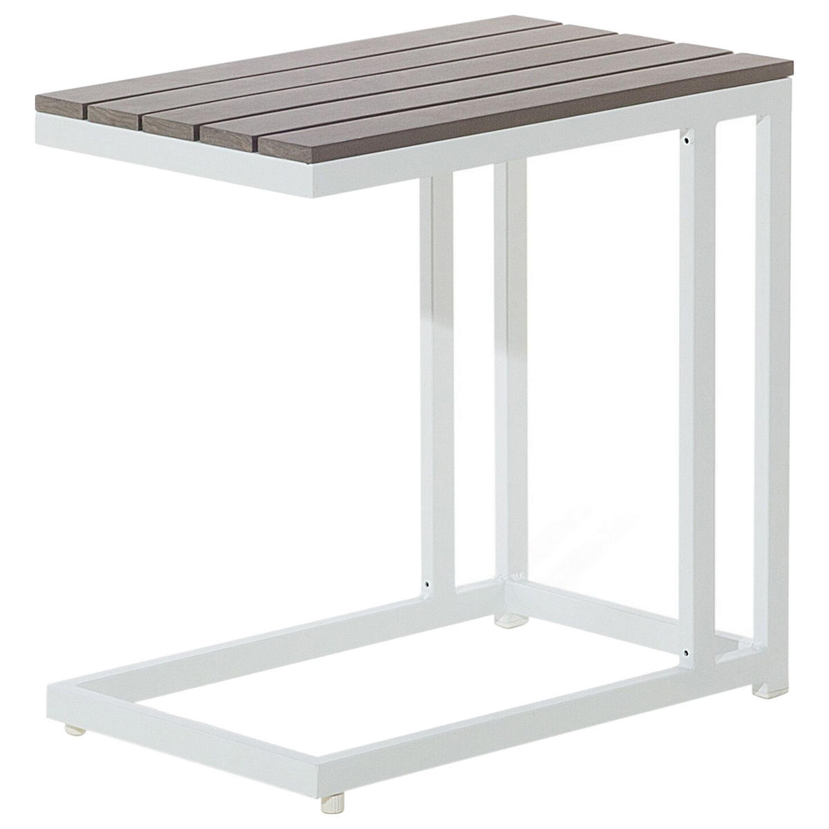 LOUNGE SET 5-Sitzer weiß Auflagen grün-grau Messina - Blaugrau/Weiß, Metall - Beliani