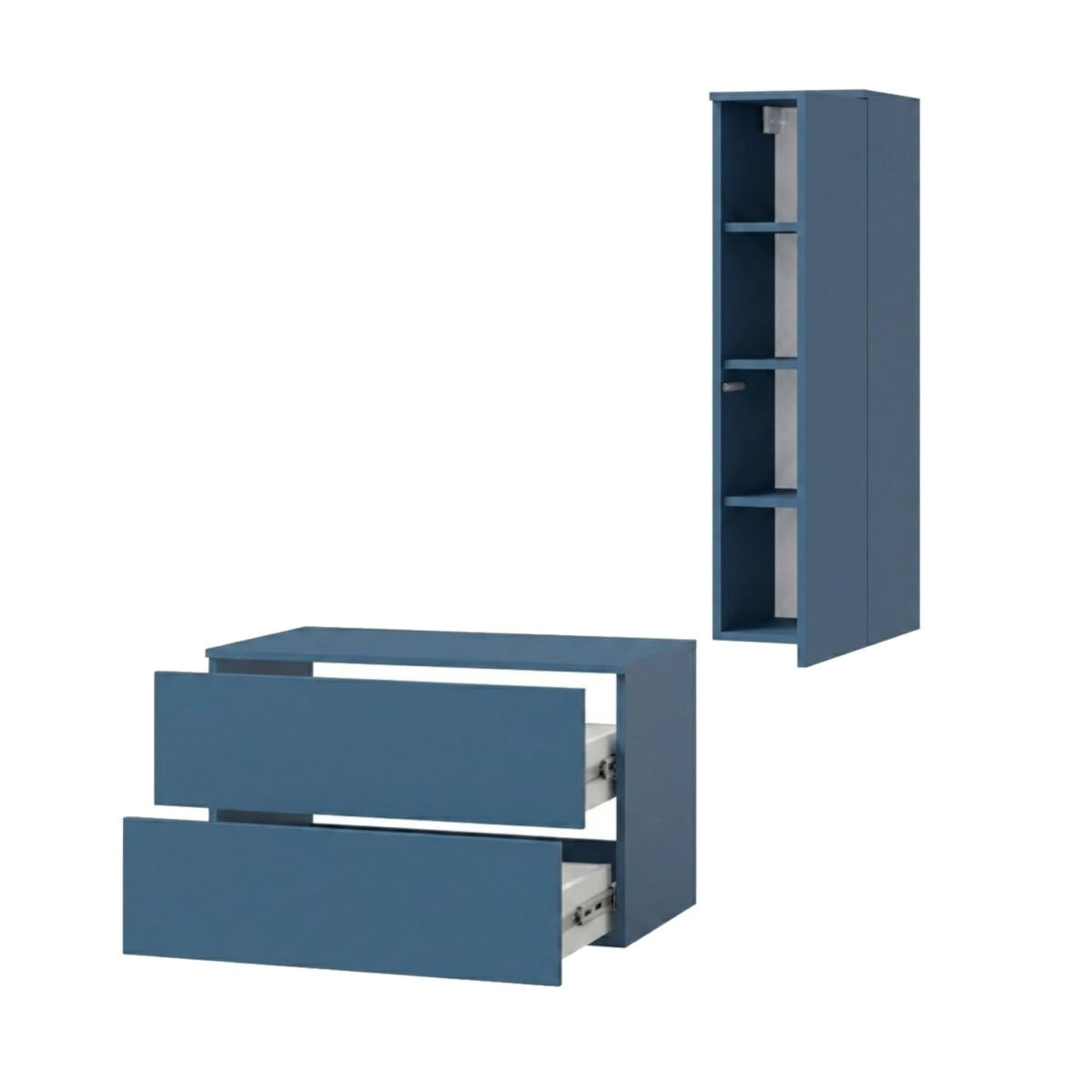 BADMÖBEL-SET Color Meeresblau 2-Teilig (2S 80 + 1D 100) - Dunkelblau, Holzwerkstoff (110/160/45cm) - mzm24