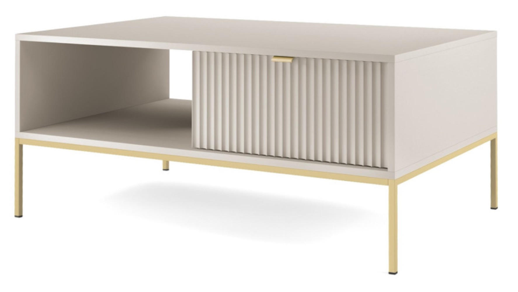 TISCH Kaschmir NEW Mit Goldfarbenem Gestell Mit Metallgestell - Kaschmir/Beige, Holzwerkstoff (104/104/46cm) - Sepro Meble