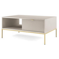 TISCH Kaschmir NEW Mit Goldfarbenem Gestell Mit Metallgestell - Kaschmir/Beige, Holzwerkstoff (104/104/46cm) - Sepro Meble