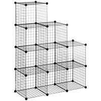 REGALSYSTEM, Steckregal, Schwarz - Schwarz, Metall (35/35/35cm) - HOMCOM
