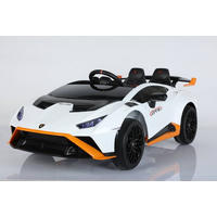 KINDER ELEKTROAUTO Lamborghini Huracan STO weiß EVA-Reifen, Kunstledersitz, lizenziert, 12V 7Ah Akku, Fernbedienung - Weiß, Kunststoff (117/69/43cm) - Es-Toys