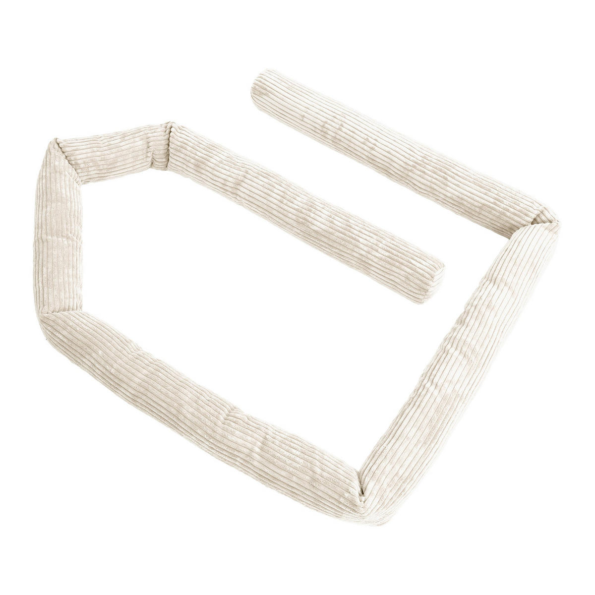 BETTUMRANDUNGSSCHUTZ Bettschlange aus Cord, 200 cm, Vanille - Beige, Textil - MeowBaby
