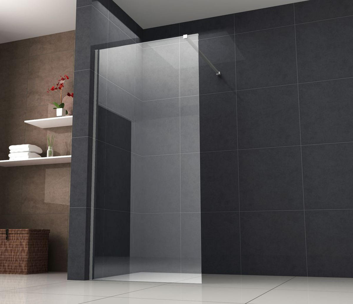 DUSCHWAND TIPO Klar 70 x 200 cm 8 mm ESG - Klar, Glas (70/200cm) - Glasdeals