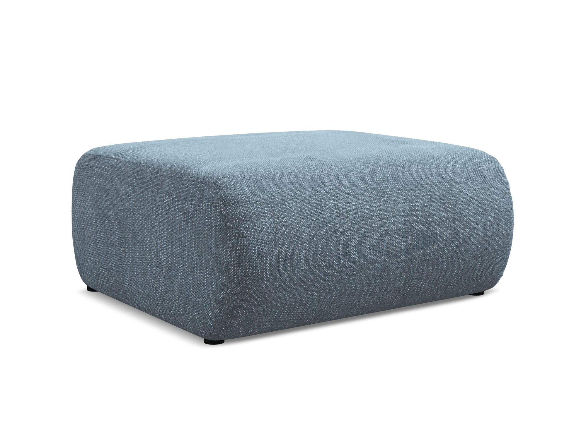 POUF Chenille Stoff Blau - Blau/Blaugrau, Kunststoff/Textil (94/40/89cm) - Makamii