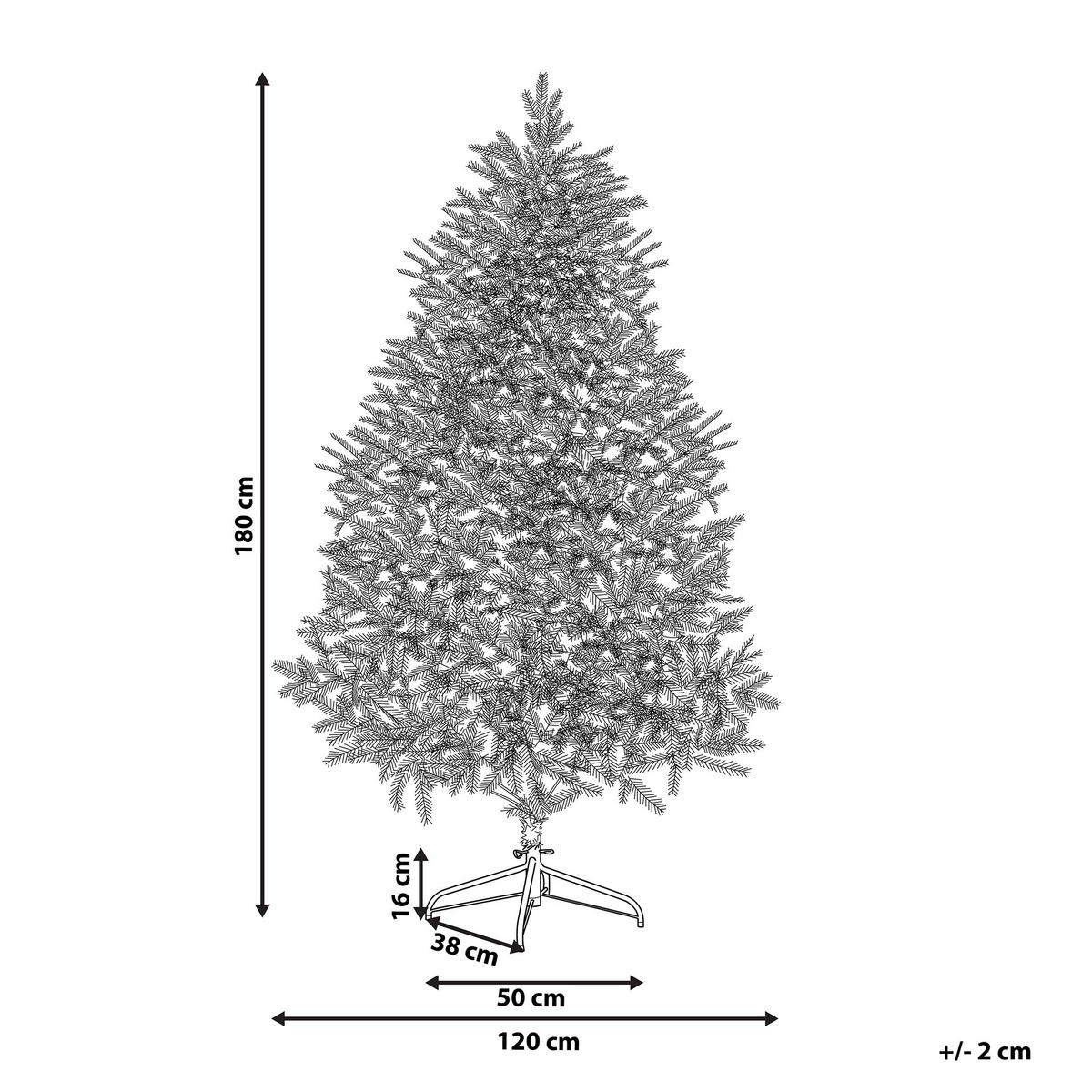 WEIHNACHTSBAUM 180 cm Weiß Masala - Weiß, Kunststoff (180cm) - Beliani