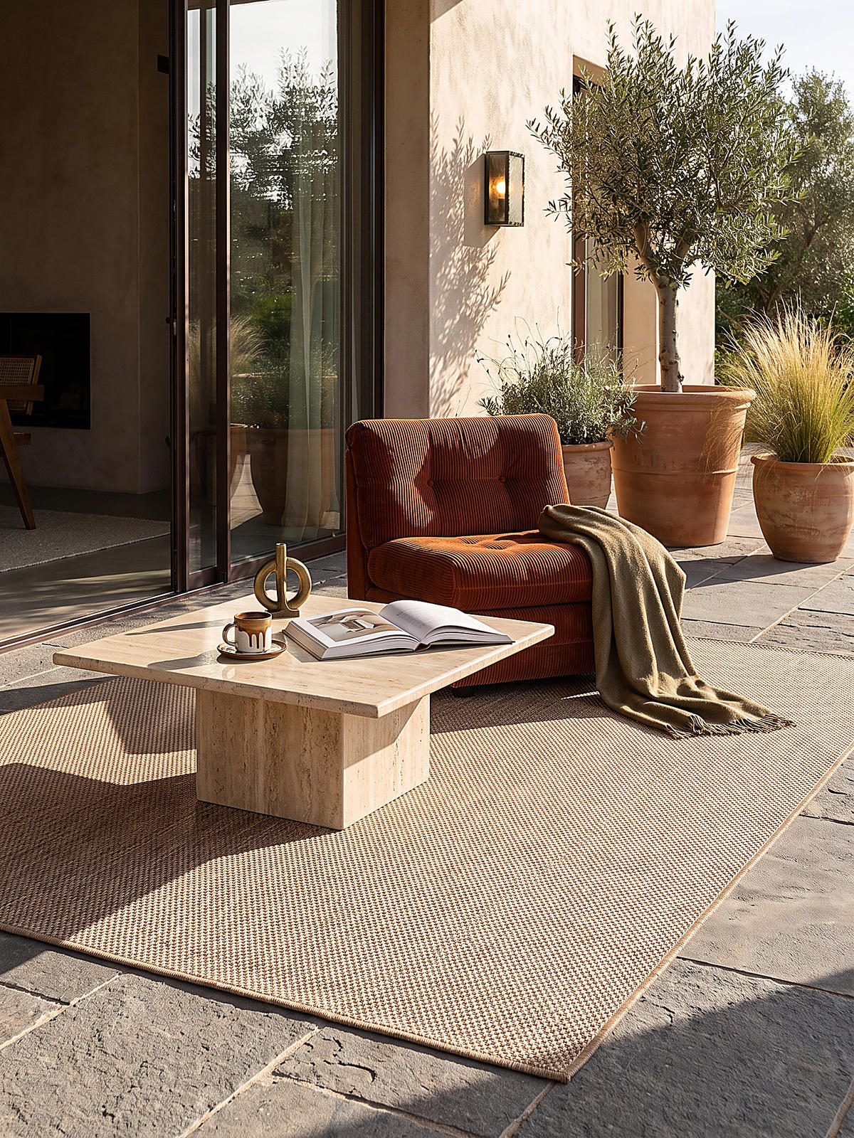 FLACHWEBTEPPICH Uni BORNO Polypropylen Natur 240 x 340 cm - Beige, Textil (240/340cm) - KADIMA DESIGN
