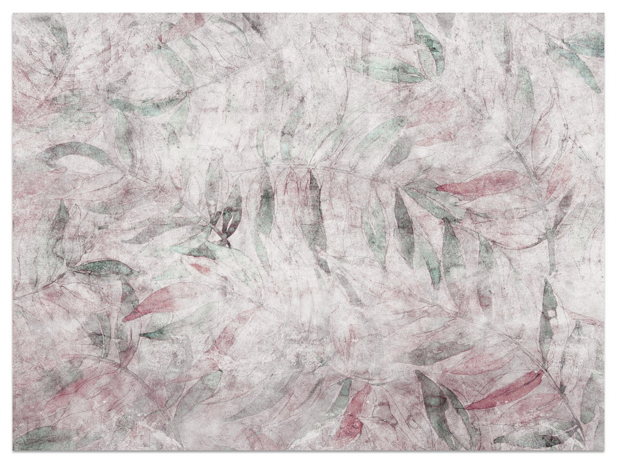 FOTOTAPETE Blätter Beton Abstraktion Vintage 150x105 - Violett/Rosa, Papier (150/105cm) - Muralo