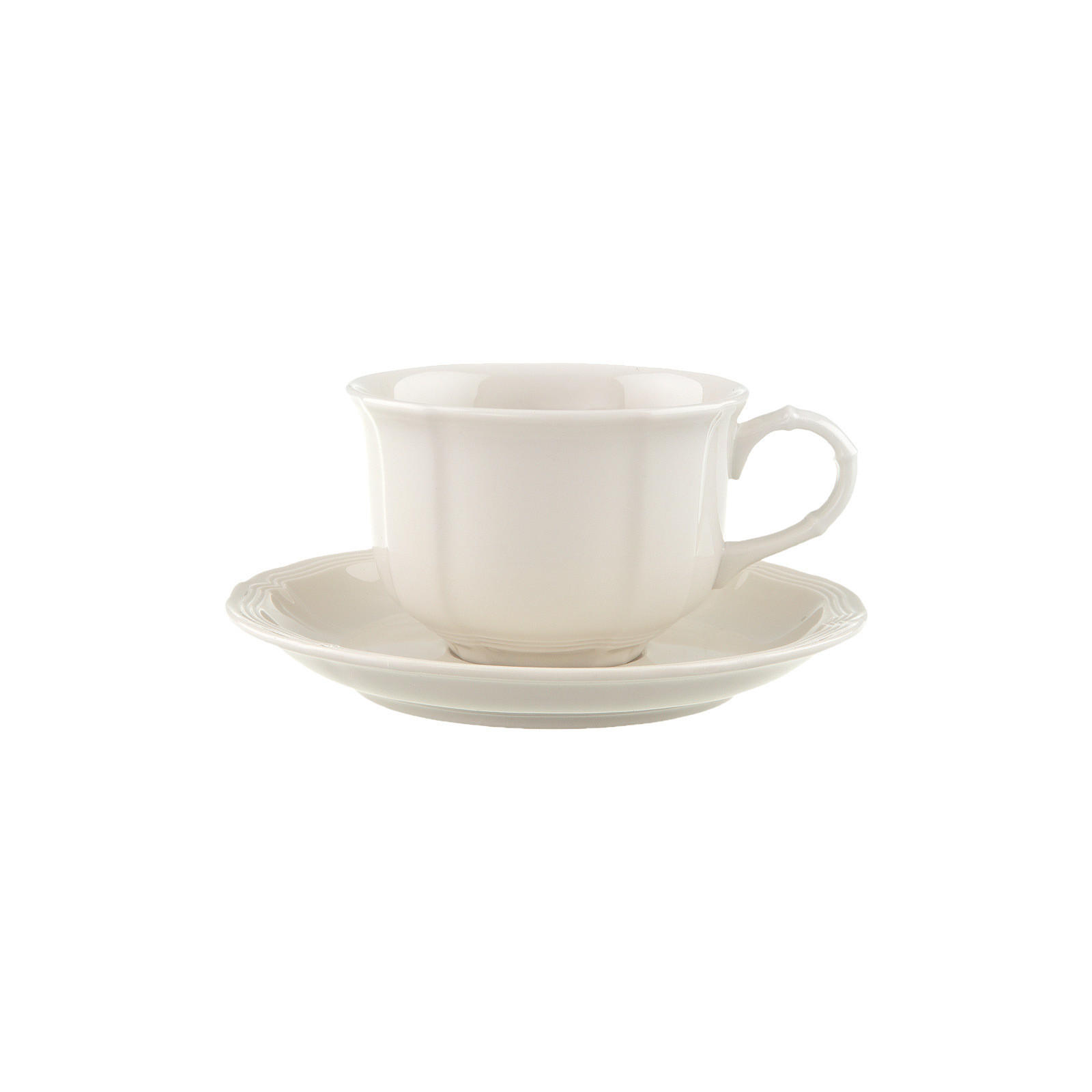 TEETASSE MIT UNTERTASSE Manoir weiß 130 ml - Weiß, Keramik (14.5/8/14.5cm) - Villeroy & Boch