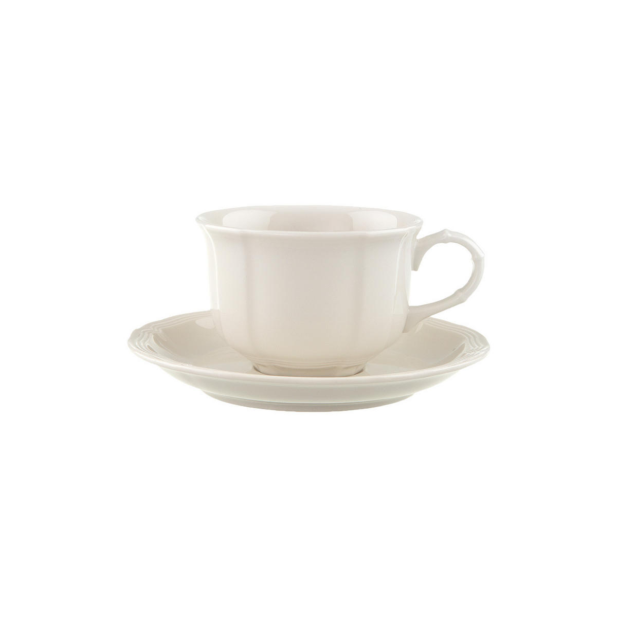 TEETASSE MIT UNTERTASSE Manoir weiß 130 ml - Weiß, Keramik (14.5/8/14.5cm) - Villeroy & Boch