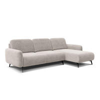 ECKSOFA FEBE 4-Sitzer rechts, beige - Beige/Schwarz, Holz/Textil (264/157cm) - Courtois Laville