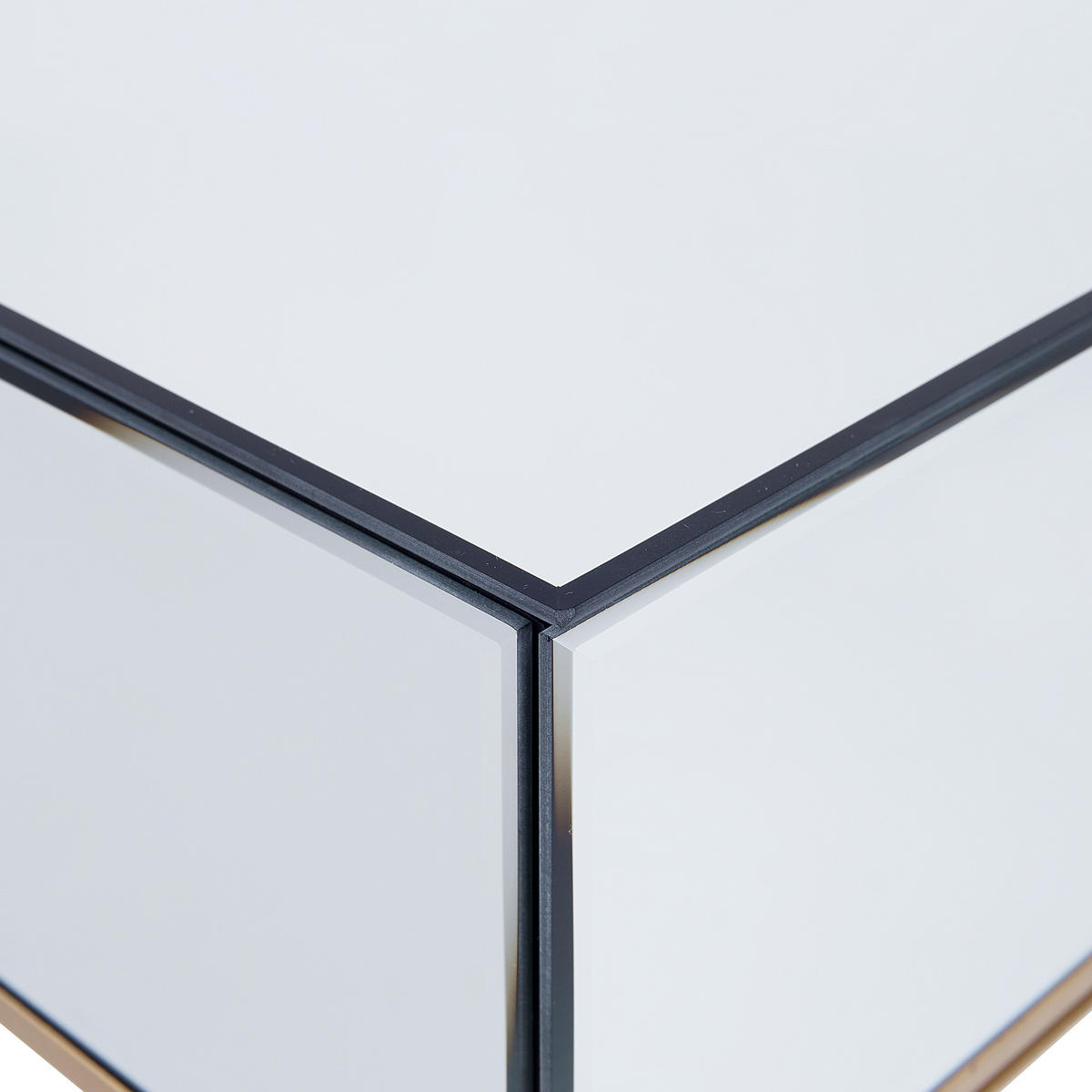 BEISTELLTISCH Spiegeleffekt rechteckig 40/50 cm Vivy - Silberfarben/Goldfarben, Glas (40/50/70cm) - Beliani