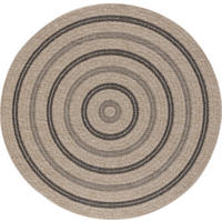 OUTDOORTEPPICH Rund Jute-Optik Ø 160 cm Beige - Beige/Schwarz, Kunststoff/Textil (160/160cm) - LIVABLISS