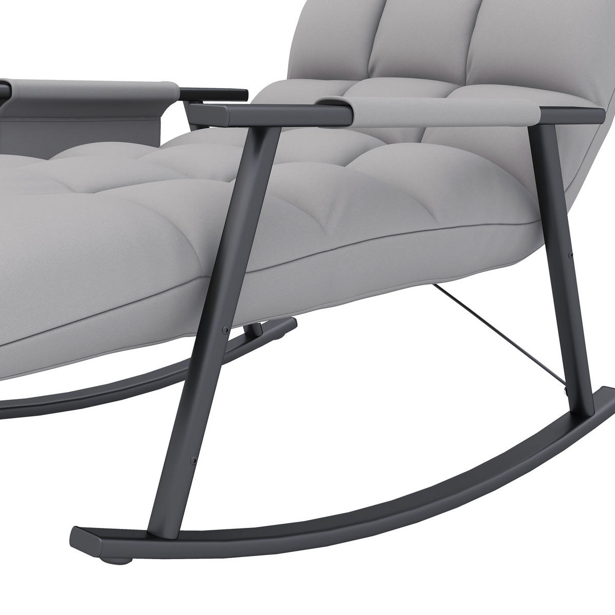 SCHAUKELSTUHL DE-07509 mit verstellbarer Rückenlehne & Fußstütze Grau - Grau, Metall (134/70/60cm) - ComfortXL