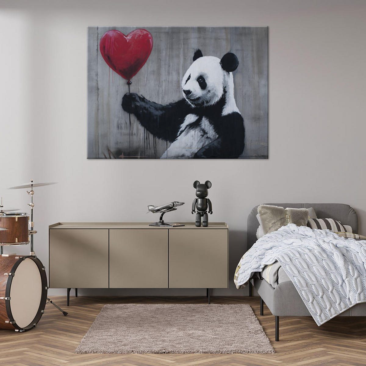 LEINWANDBILD Tiere 90x60cm - Grau, Textil (90/60cm) - Feeby