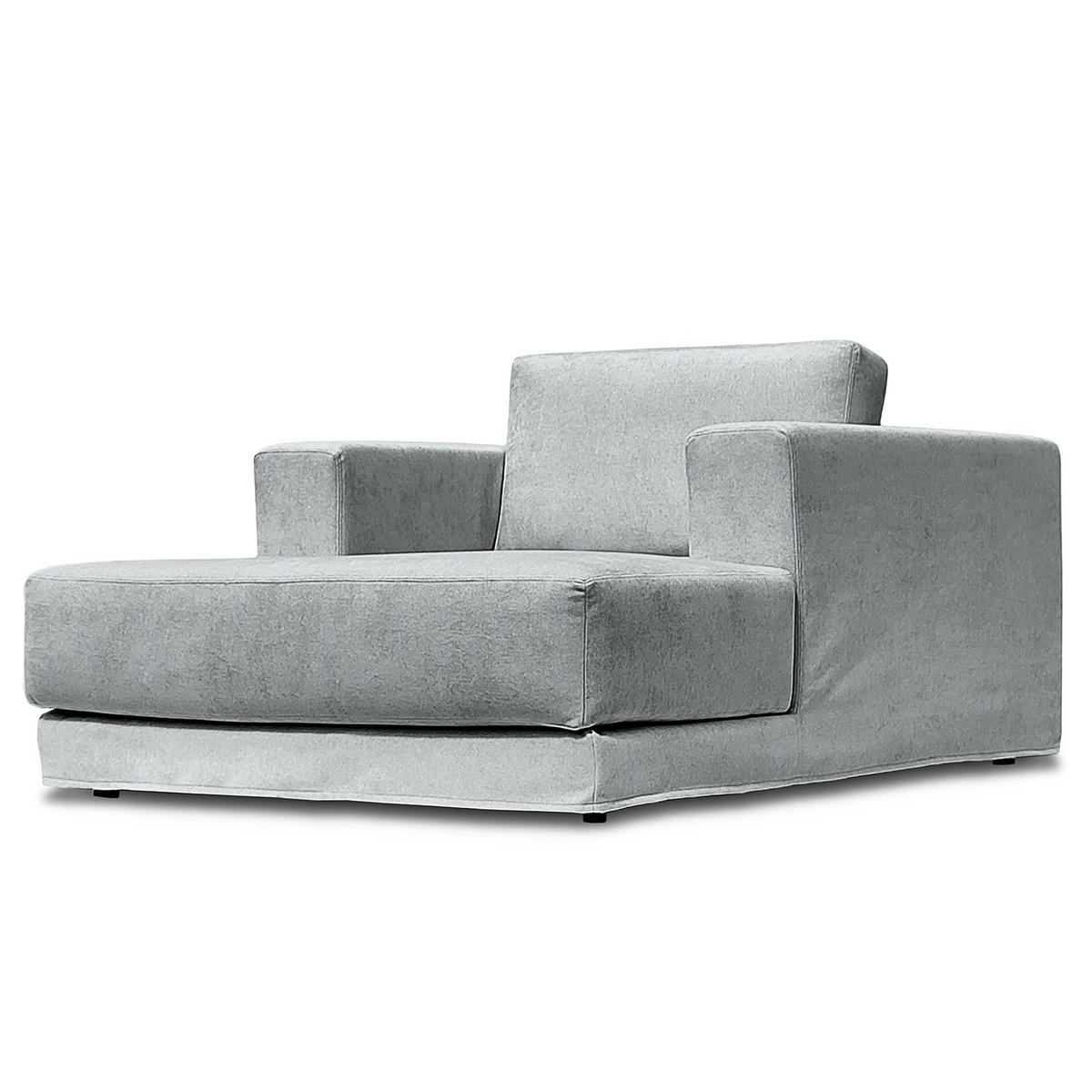 XXL-SESSEL mit Wechselbezug - Webstoff - Hellgrau/Schwarz, Holz/Wellpappe (125/63/160cm) - home24