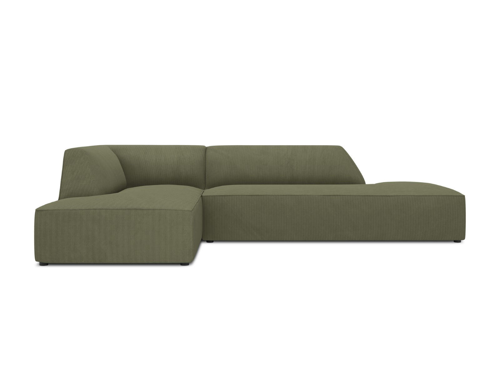 ECKSOFA links Ruby aus Cord grün 4 Sitzplätze - Grün, Textil (180/273cm) - Micadoni