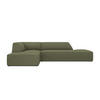 ECKSOFA links Ruby aus Cord grün 4 Sitzplätze - Grün, Textil (180/273cm) - Micadoni