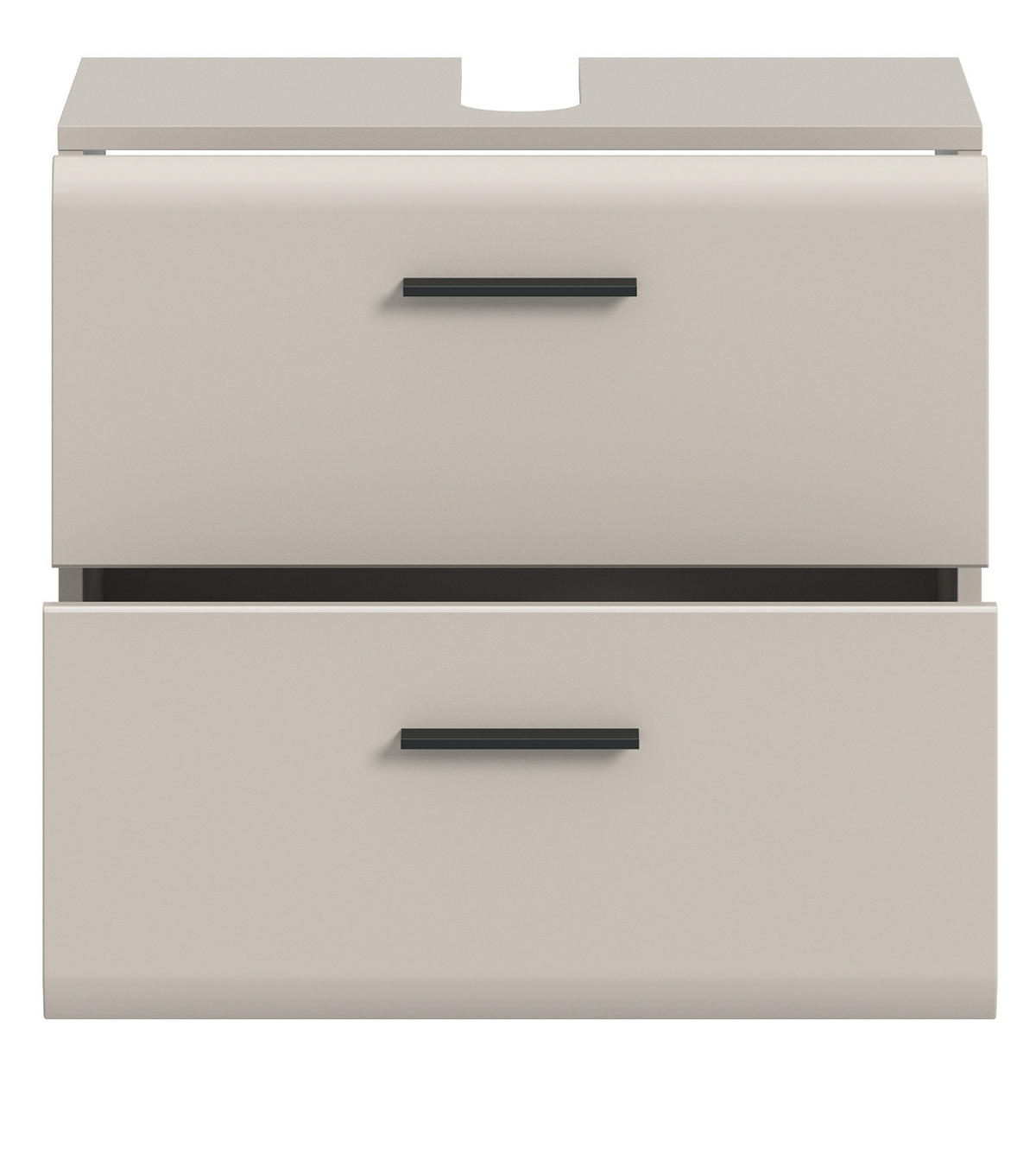 WASCHBECKENUNTERSCHRANK Kaschmir 60 cm, Badezimmer Unterschrank auf Rollen - Kaschmir/Schwarz, Holzwerkstoff/Kunststoff (60/59/30cm) - Inn.Furn