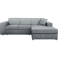 ECKSCHLAFSOFA mit Schlaffunktion Pedro L hellgrau rechts - Hellgrau/Schwarz, Kunststoff/Textil (267/160cm) - Beautysofa