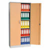 AKTENSCHRANK Beetle 4 Fachböden 195x92x42 cm Silber & Buche - Buchefarben, Metall (92/195/42cm)