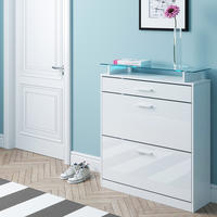 SCHUHKIPPER Alex Weiß 89 x 104 cm - Weiß, Holzwerkstoff (89/104/27cm) - Vicco