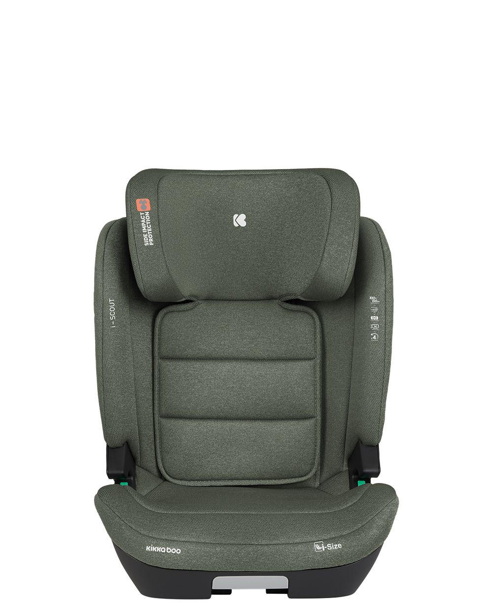 KINDERSITZ i-Scout i-Size grün (100 - 150 cm) Kopfstütze verstellbar Isofix - Grün, Kunststoff (43/63/44cm) - Kikka boo