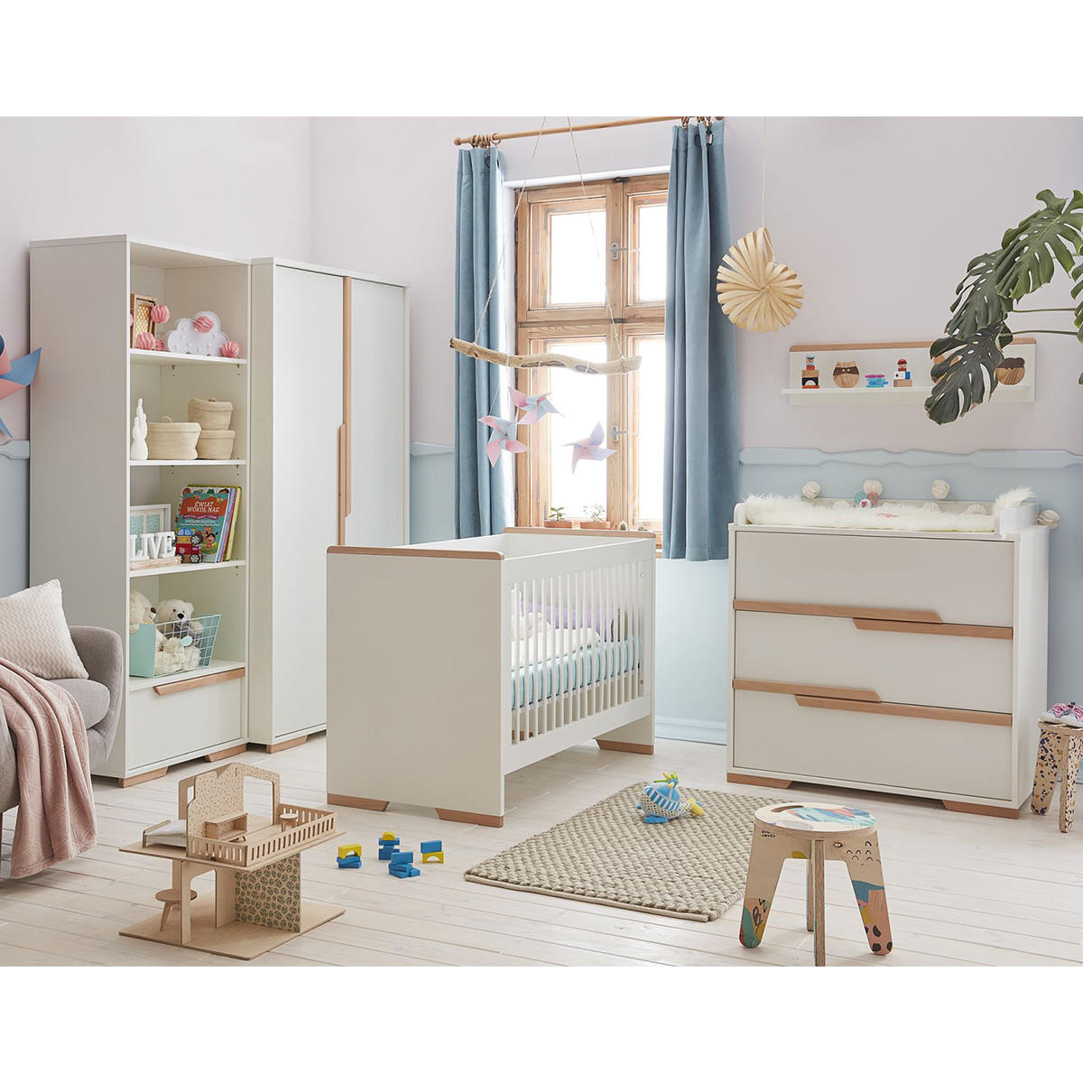 SKŘÍŇ bílá a dřevo - bílá, kompozitní dřevo (98.5/195/56cm) - Petits-meubles