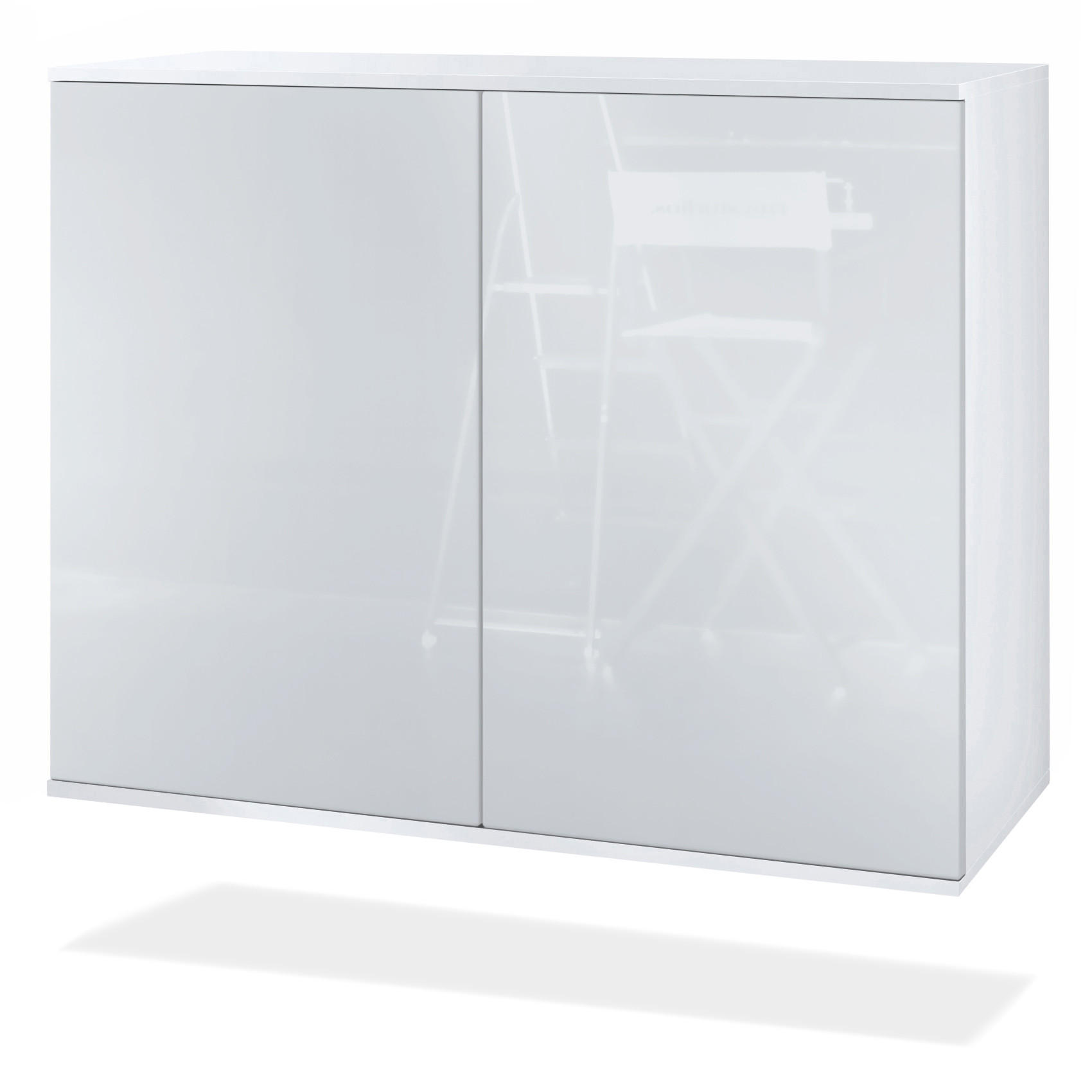 KOMMODE Skadu Weiß Hochglanz - Weiß Hochglanz, Holzwerkstoff (92.5/73.5/35cm) - Vladon