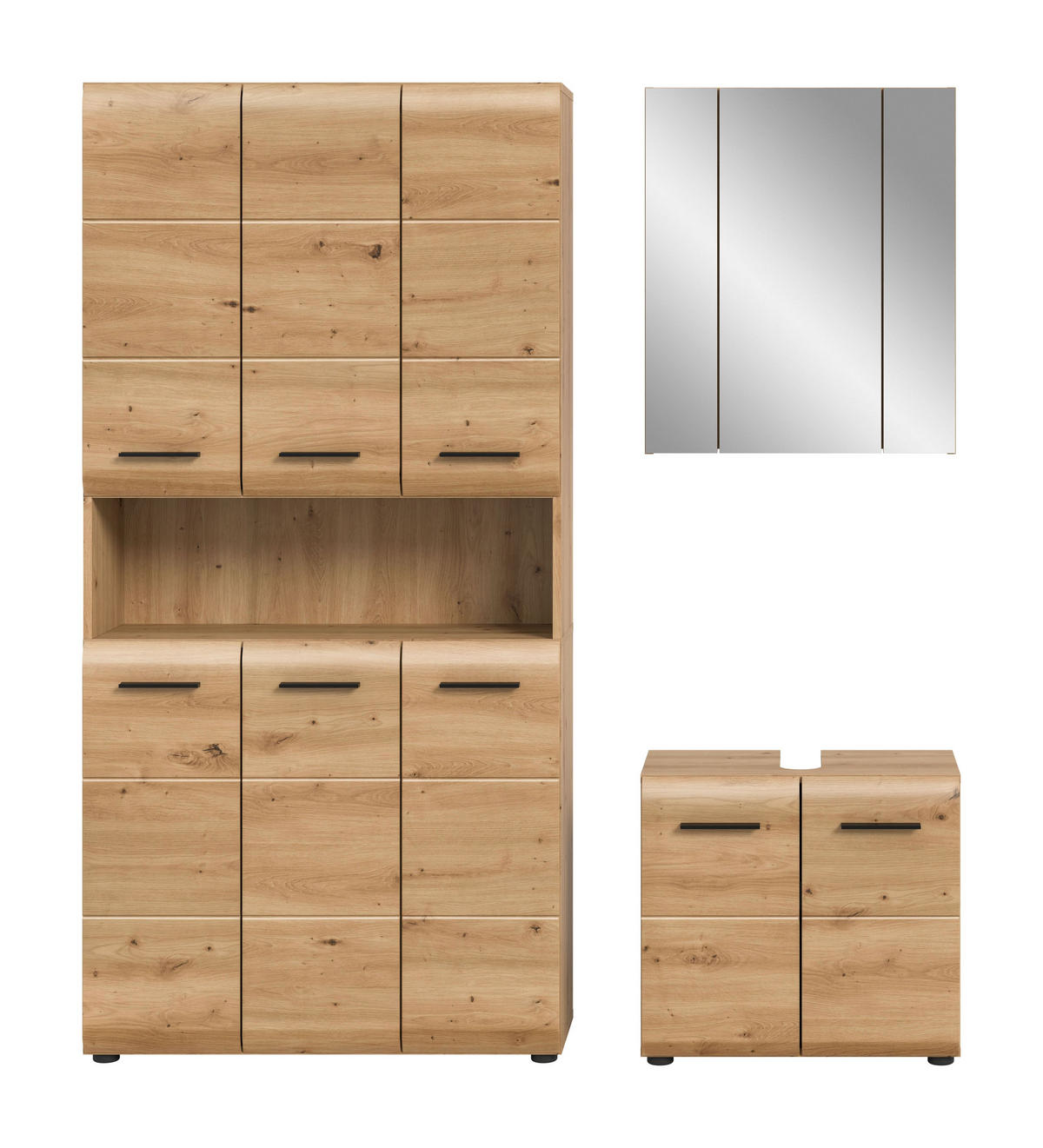 BADEZIMMER Alba 3-tlg. (B/H/T: ca. 165/185/30 cm) in Artisan Oak /Artisan Oak - Eiche Artisan, Holz (165/185/30cm)