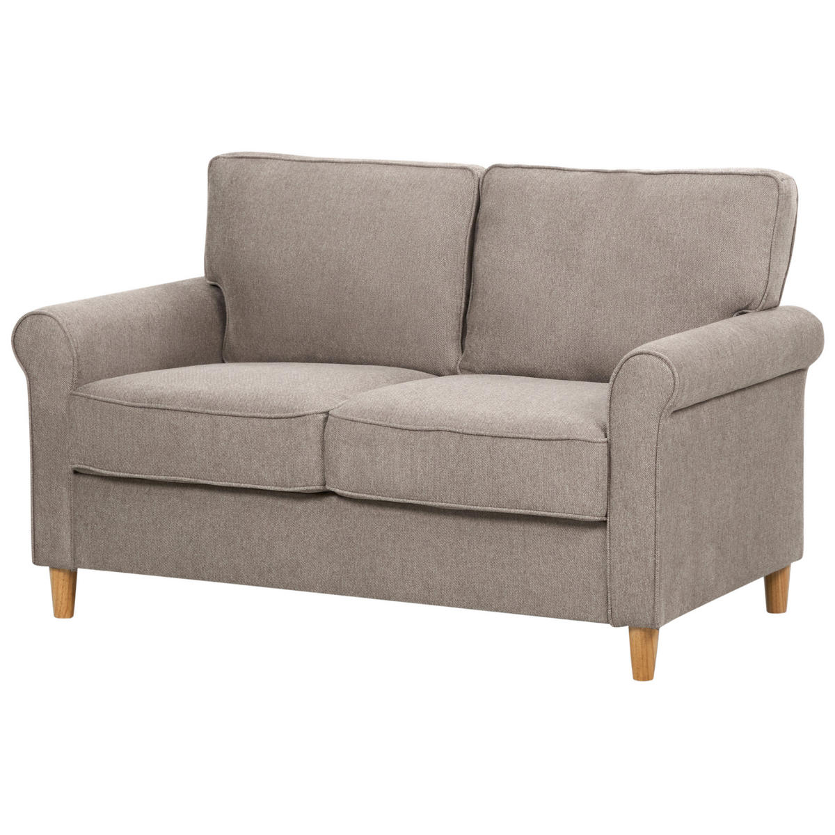 2-SITZER-SOFA Stoff hellbraun Ronneby - Hellbraun/Braun, Textil (140/88/78cm) - Beliani
